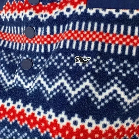 Vineyard Vines fleece pullover fair Isle synchilla woman’s small/girls 18 - Picture 4 of 5